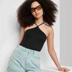 Wild Fable Black Seamless Thong Body Suit L